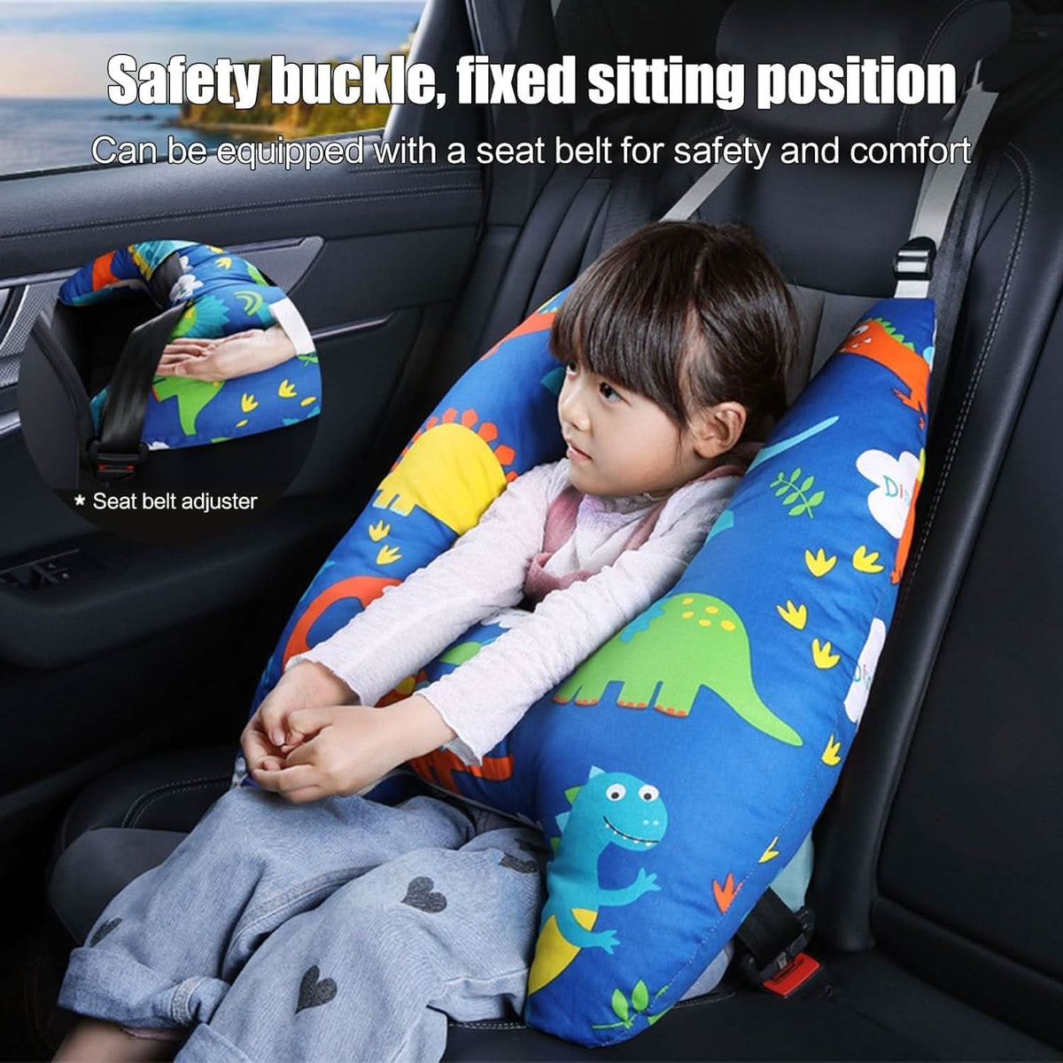 Cojín de viaje para niños con soporte seguro 