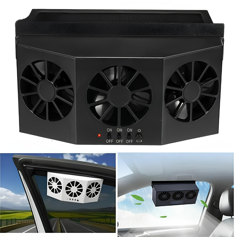Solar car fan with USB charging — photo 4