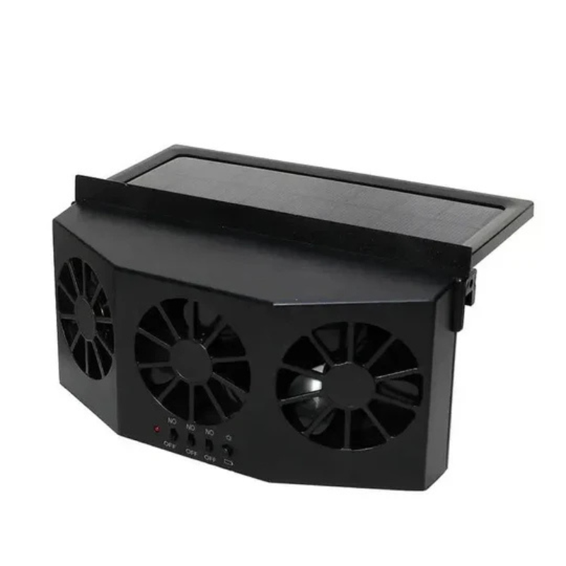 Solar car fan with USB charging — Black, photo 12