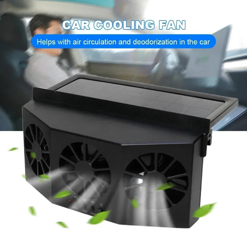 Solar car fan with USB charging — photo 10